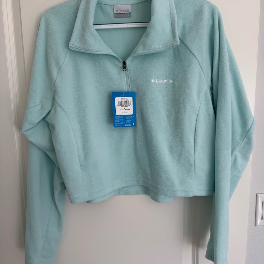 Columbia Blue Cropped Polo Sweatshirt